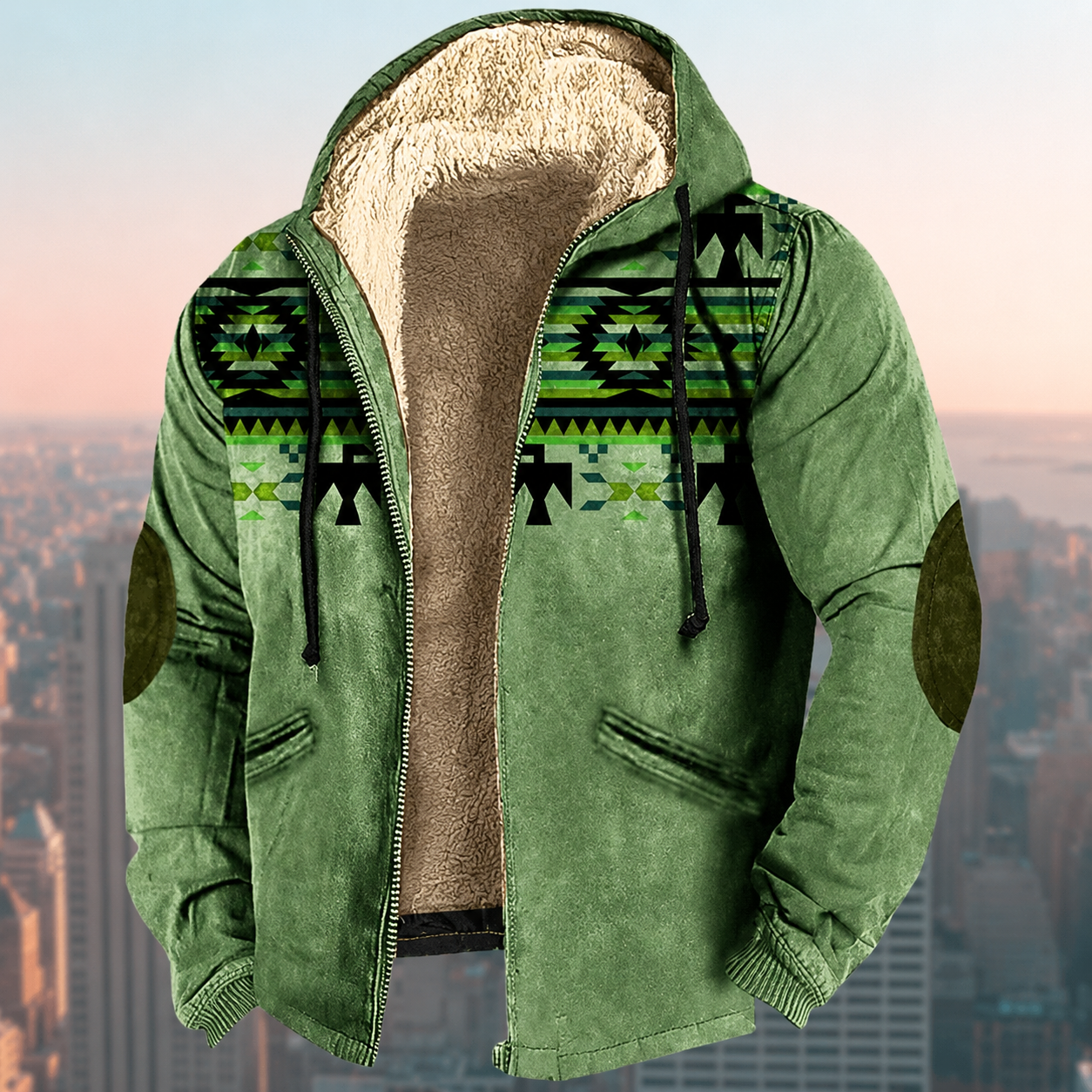 Laszlo - Tribal pattern hooded jacket for men