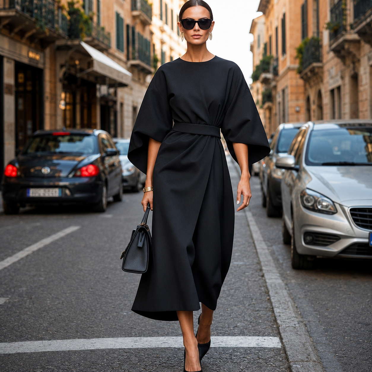 Sonia - Stylish Batwing Sleeve Dress
