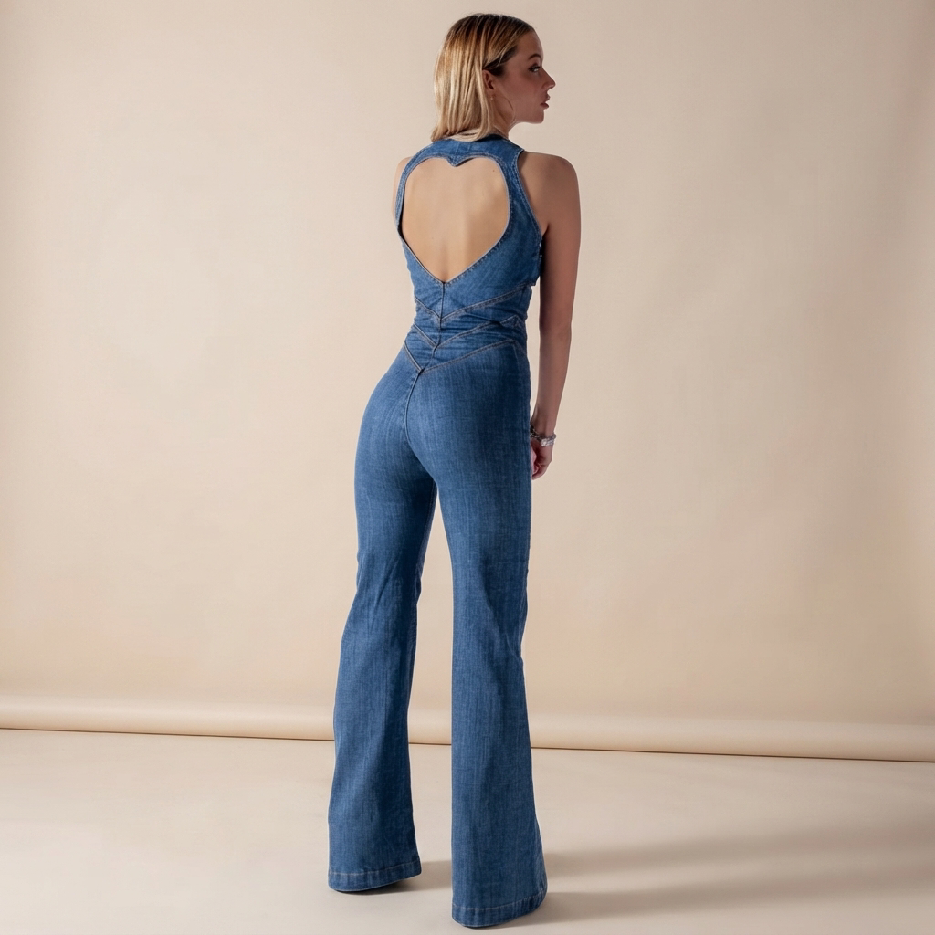 Rebecca - Retro Style Zippered Jumpsuit