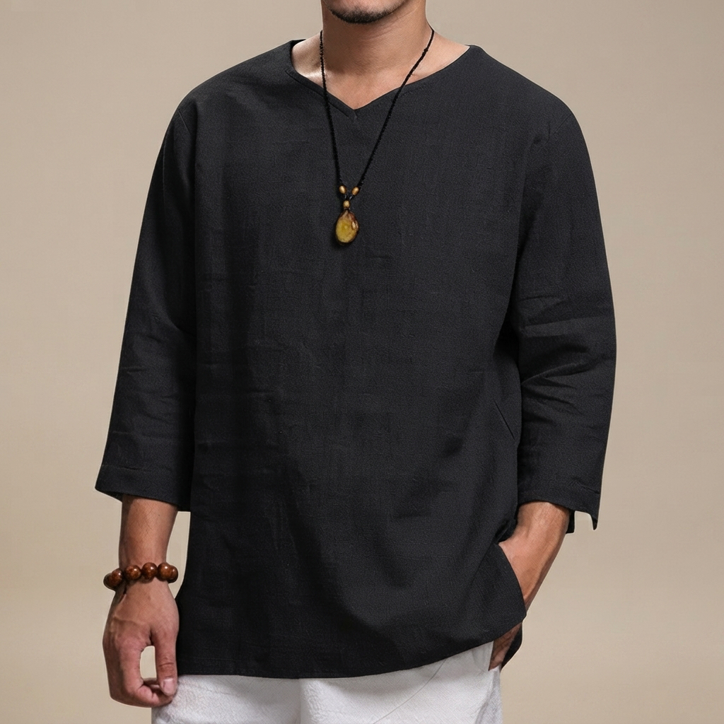 Edwin - Relaxed V-Neck Casual Shirt