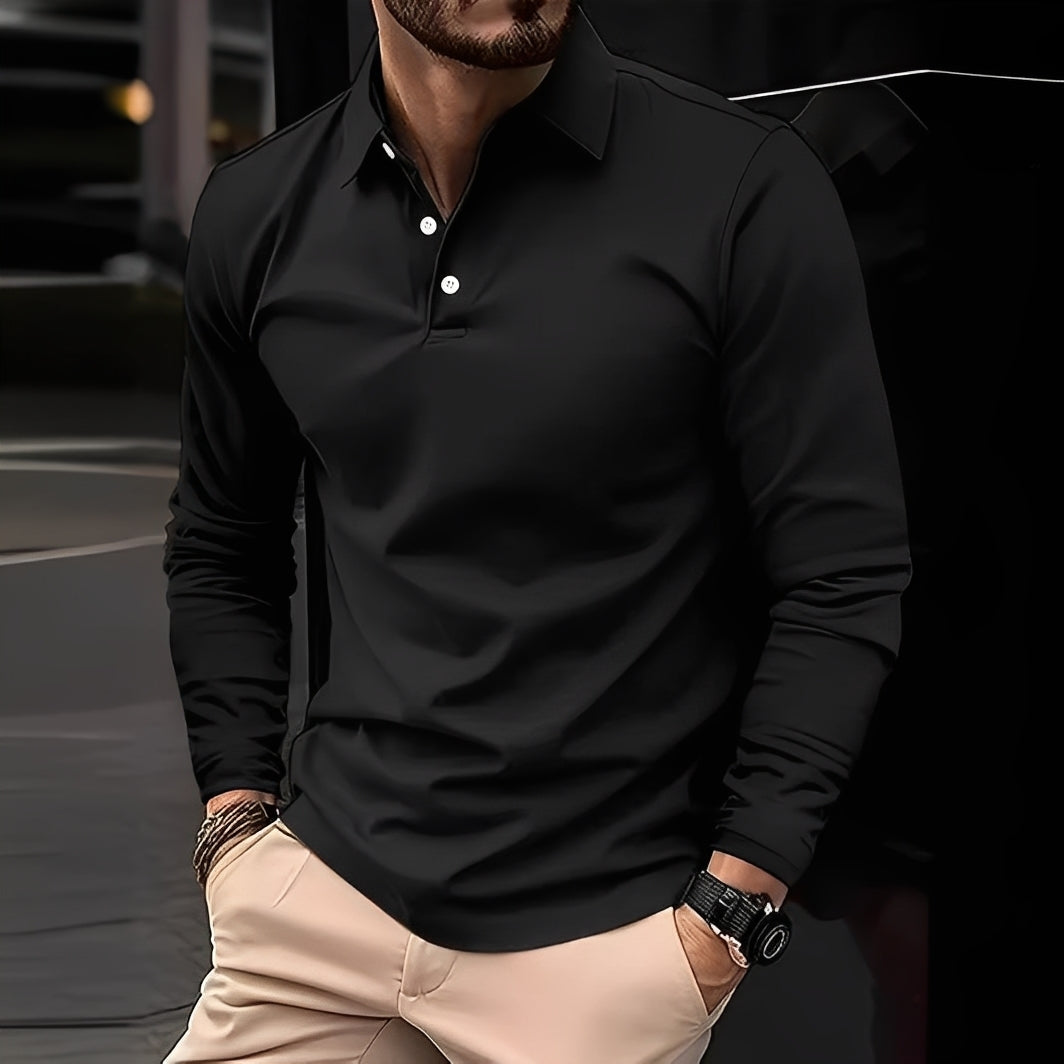 Deacon - Comfy Long-Sleeved Polo Shirt