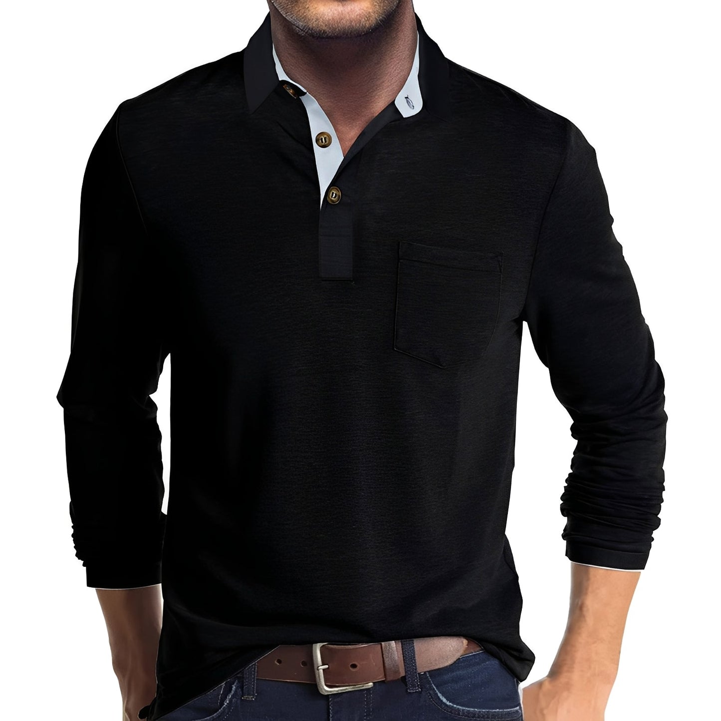 Marty - Casual long-sleeved polo shirt for men