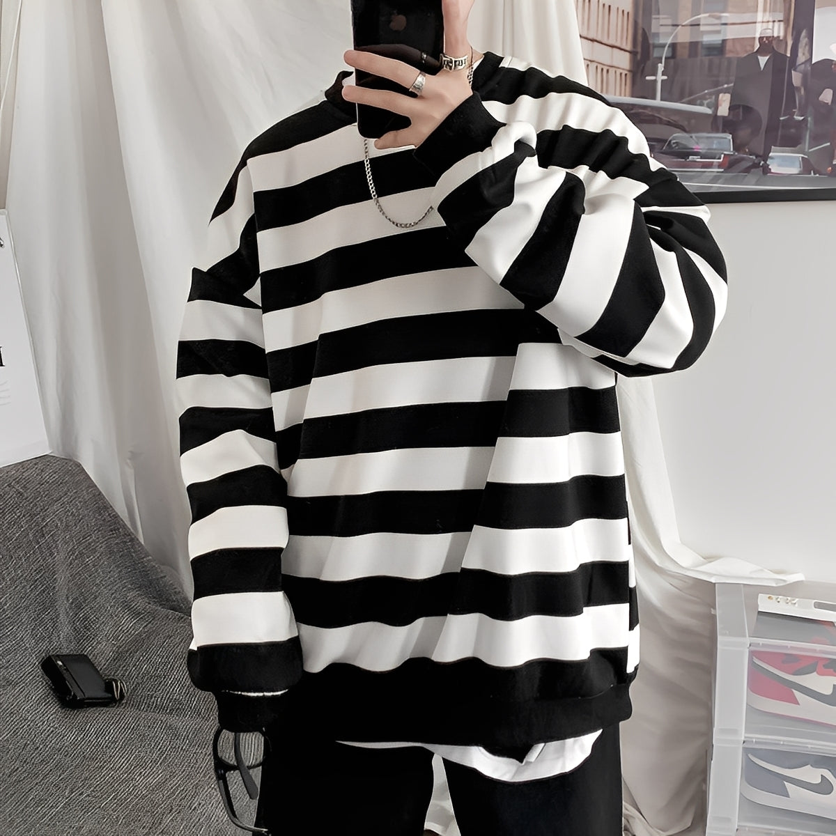 Christian - Striped Oversized Sweater