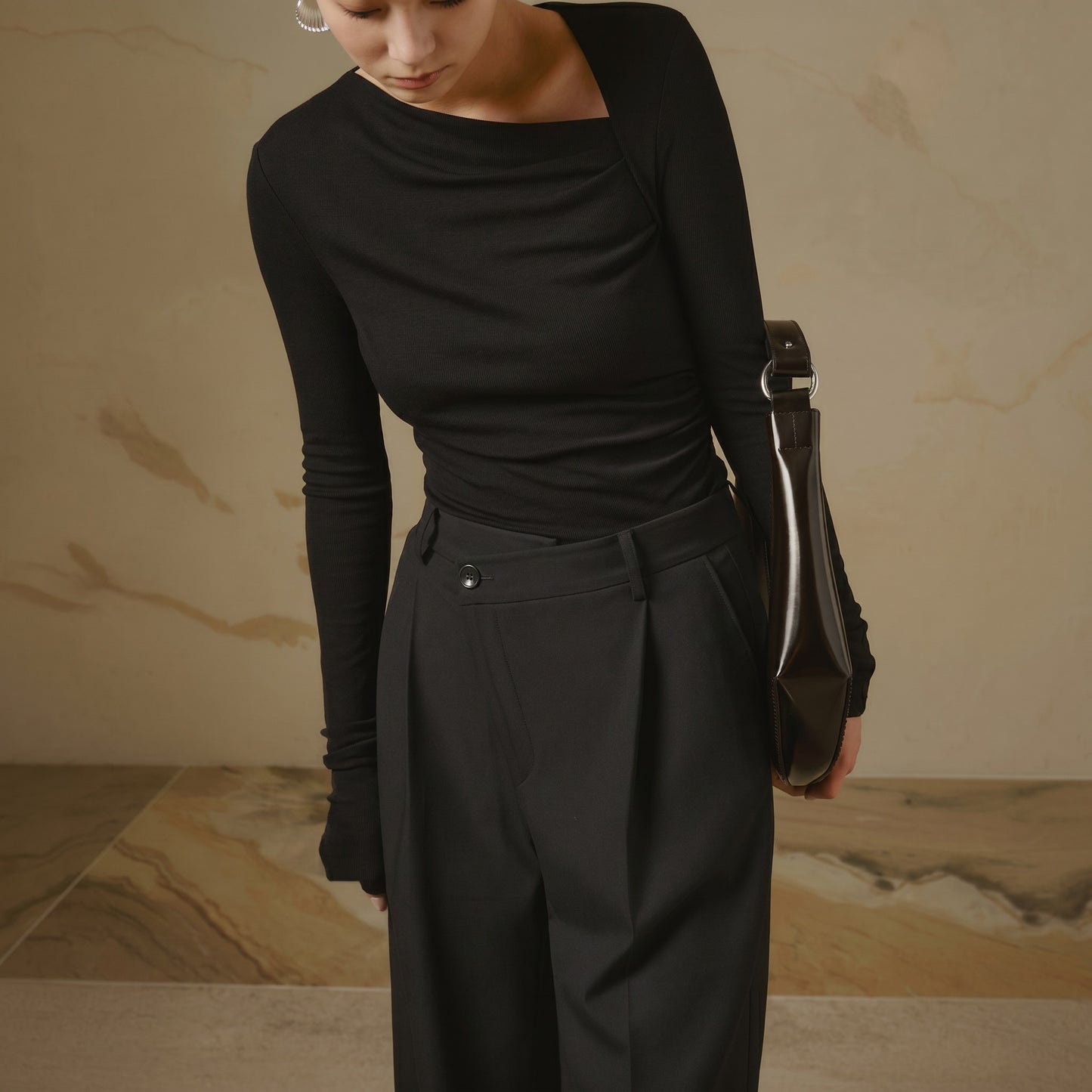 Selina - Casual Asymmetrical Long Sleeve Shirt