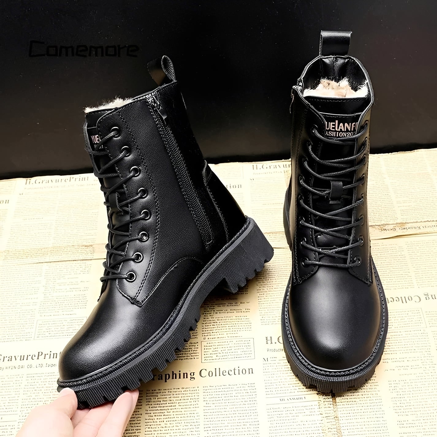 Adelpha - Black winter boots for cold days