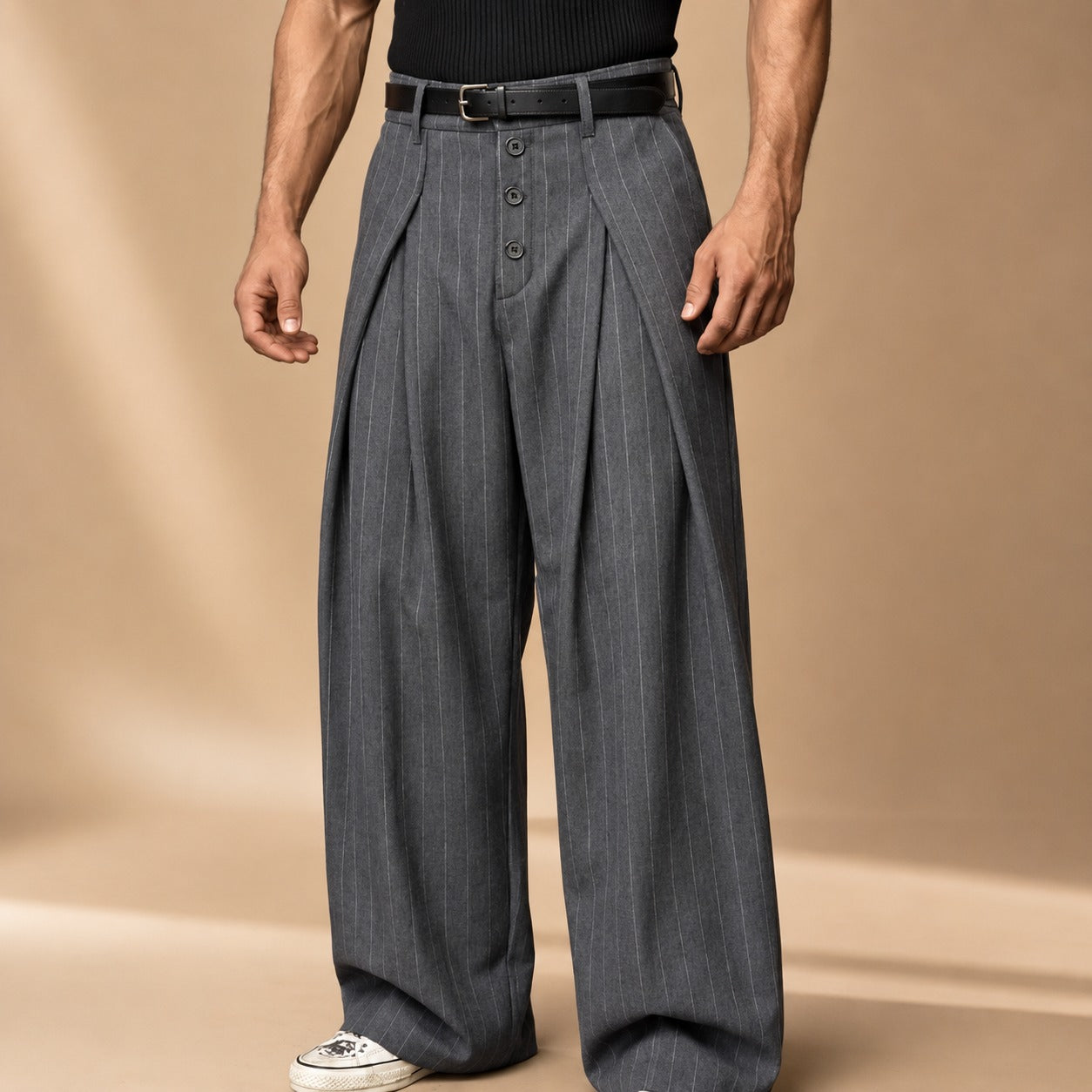 Farhan - Contemporary Striped Wide-Leg Pants