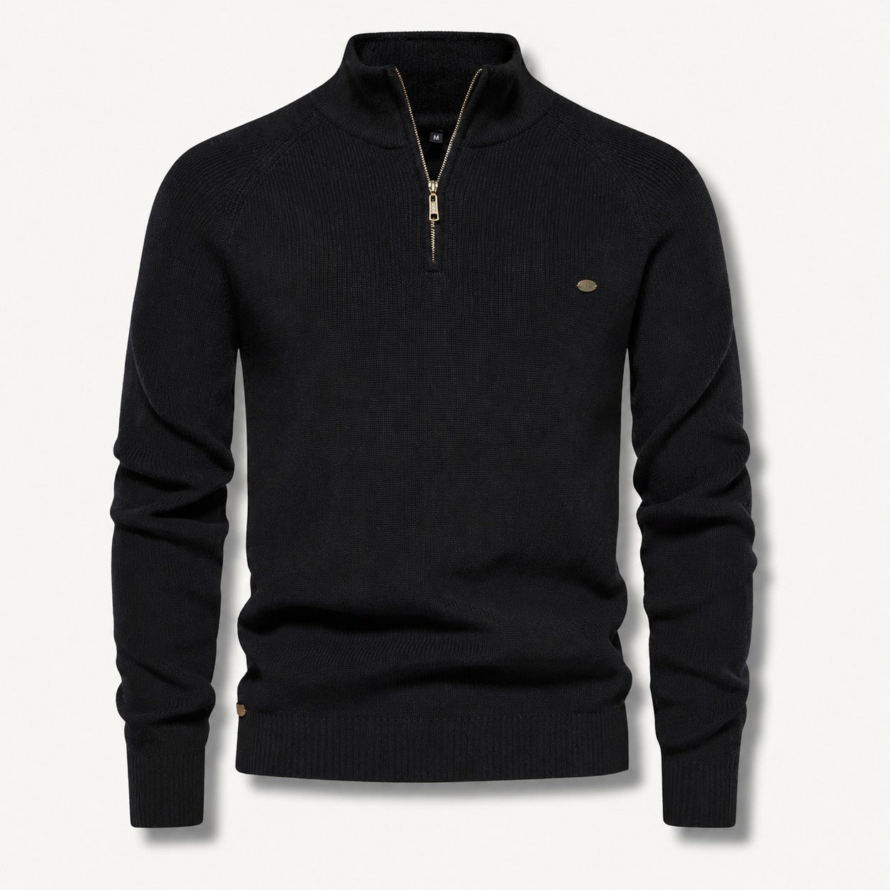 Lucas - Stylish Quarter Zip Ribbed Sweater