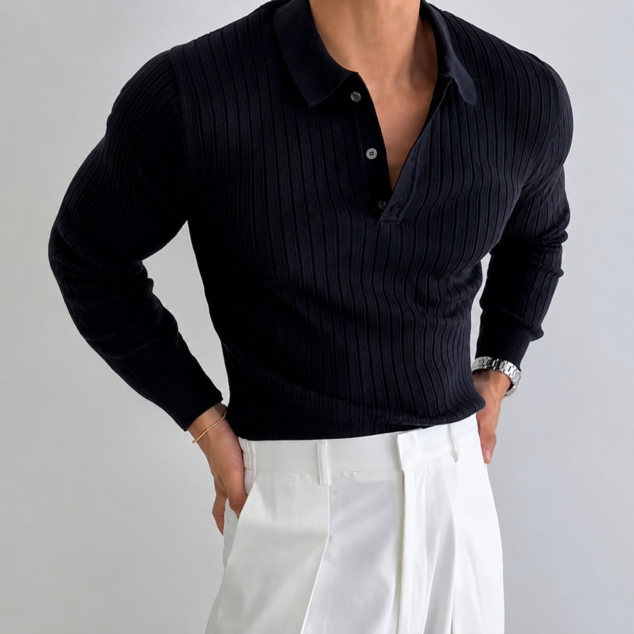 Tammy - Stylish Long Sleeve Polo Shirt