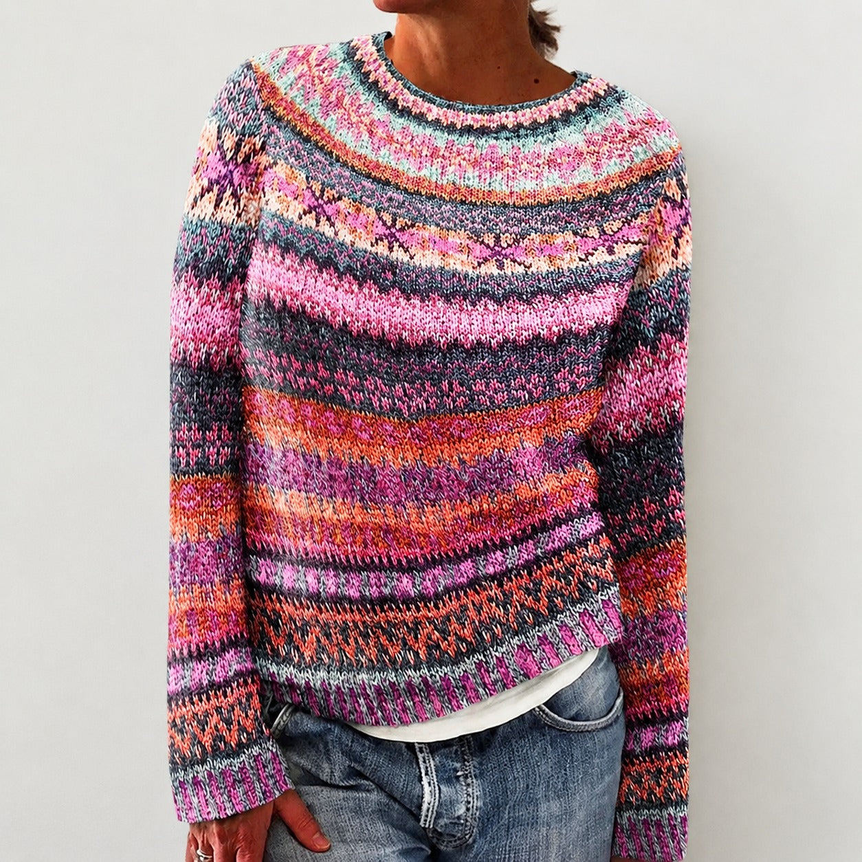 Olivia - Stylish Patterned Sweater