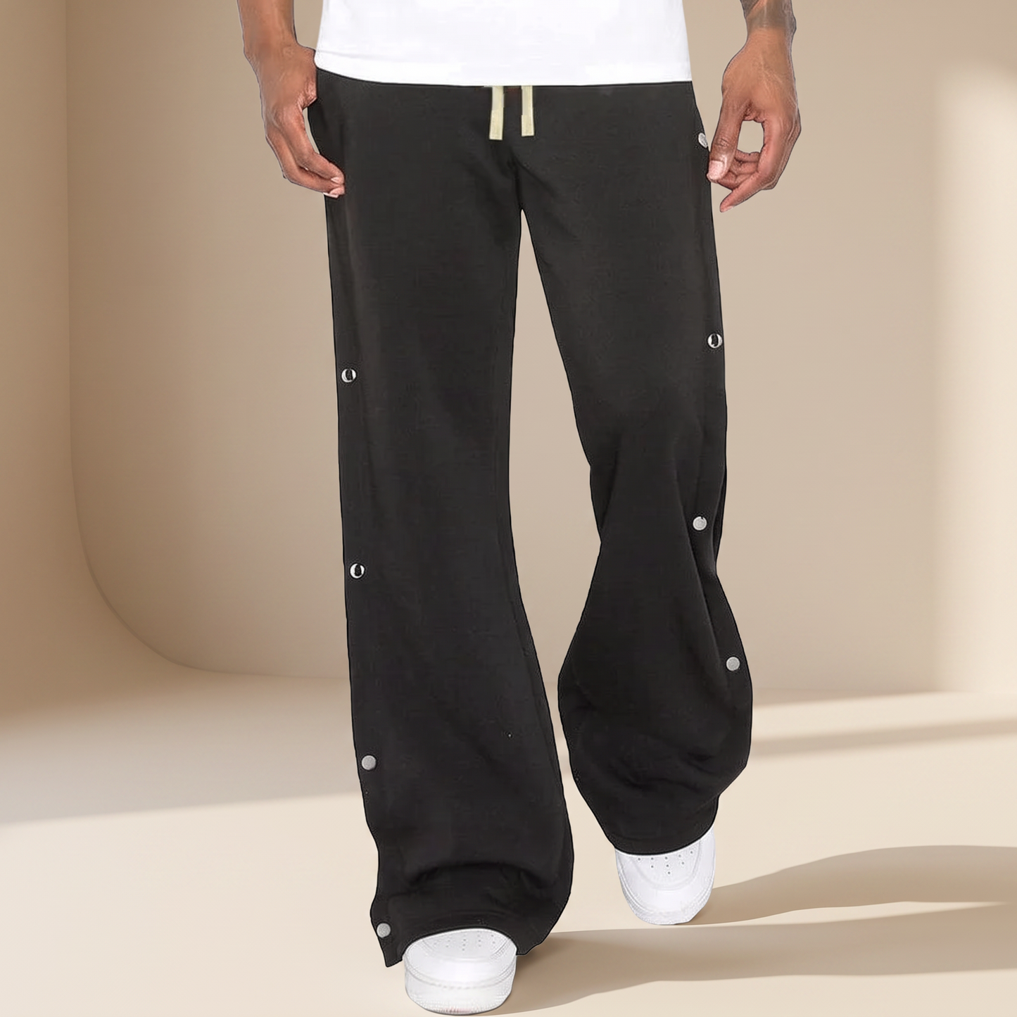 Reuben - Trendy Splicing Loose Sweatpants