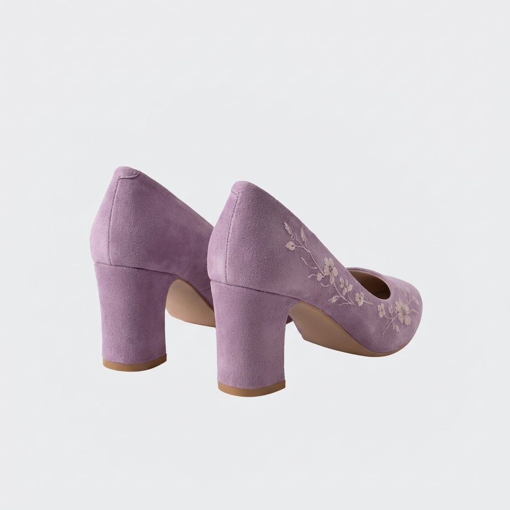 Violet Suede Heels