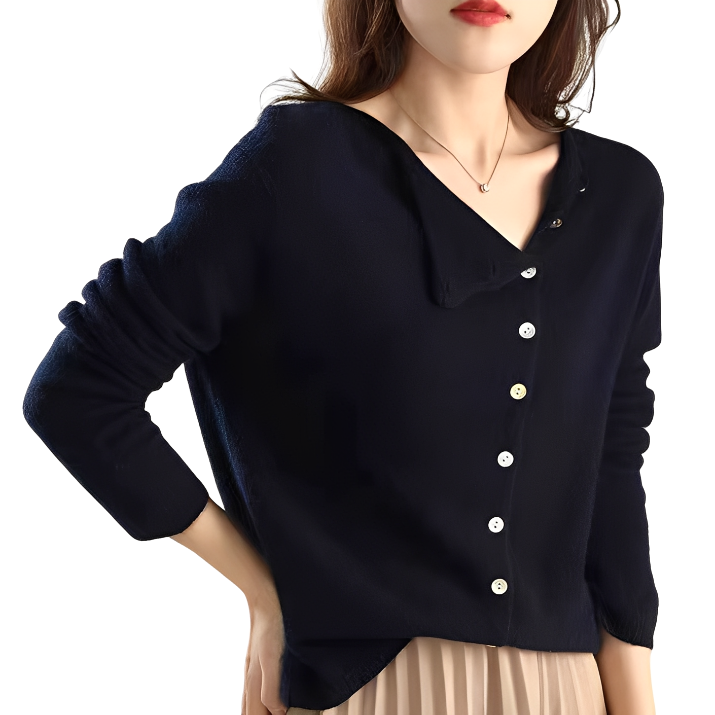 Joann - Fashionable, lightweight women's sweater with buttons