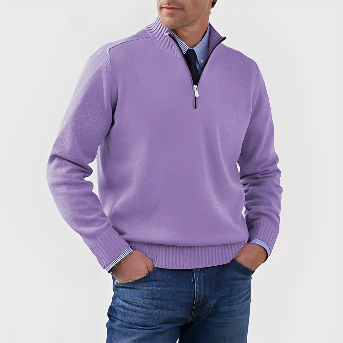 Nolan - Comfortable sweater with half zipper