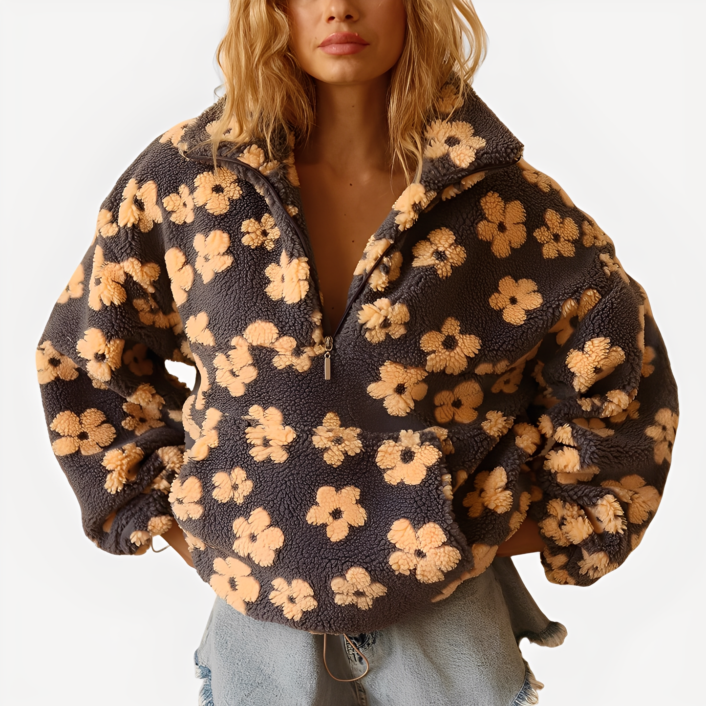 Elizabeth - Stylish Sweater with Floral Pattern