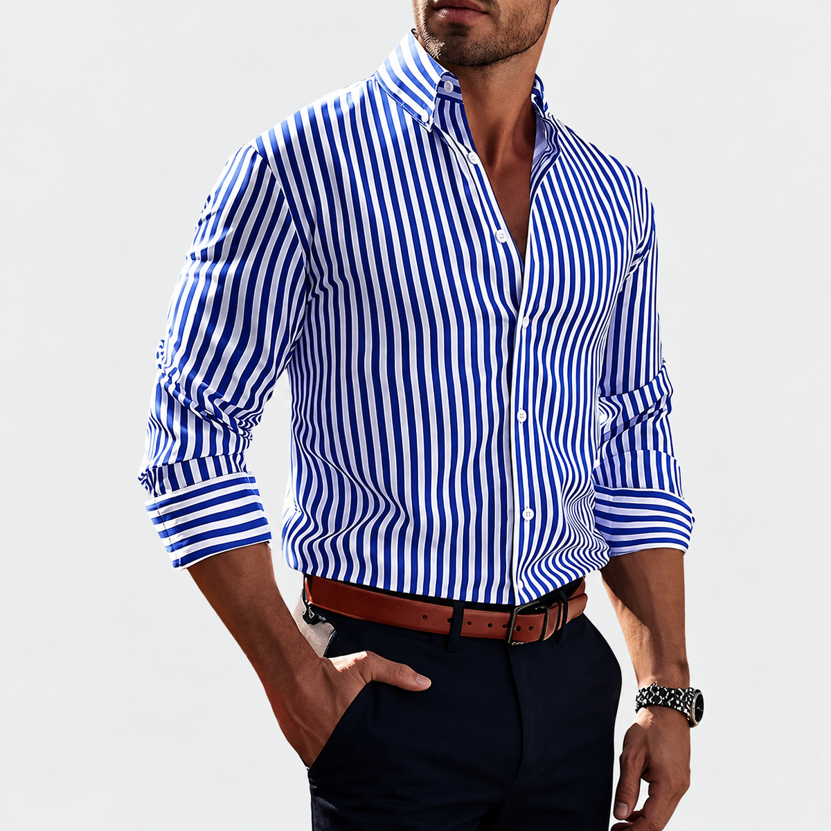 Hassan - Classic Striped Shirt for Men