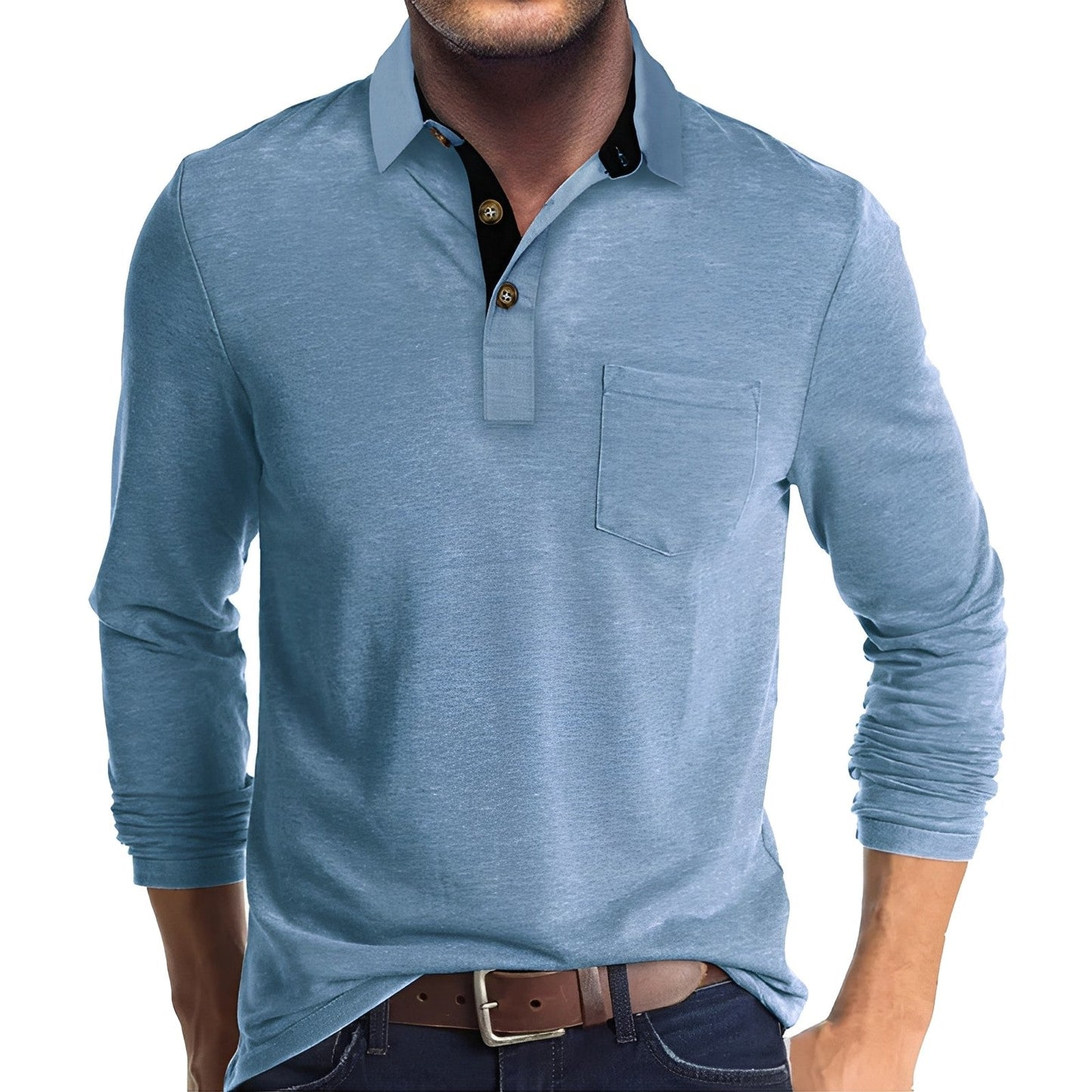 Marty - Casual long-sleeved polo shirt for men
