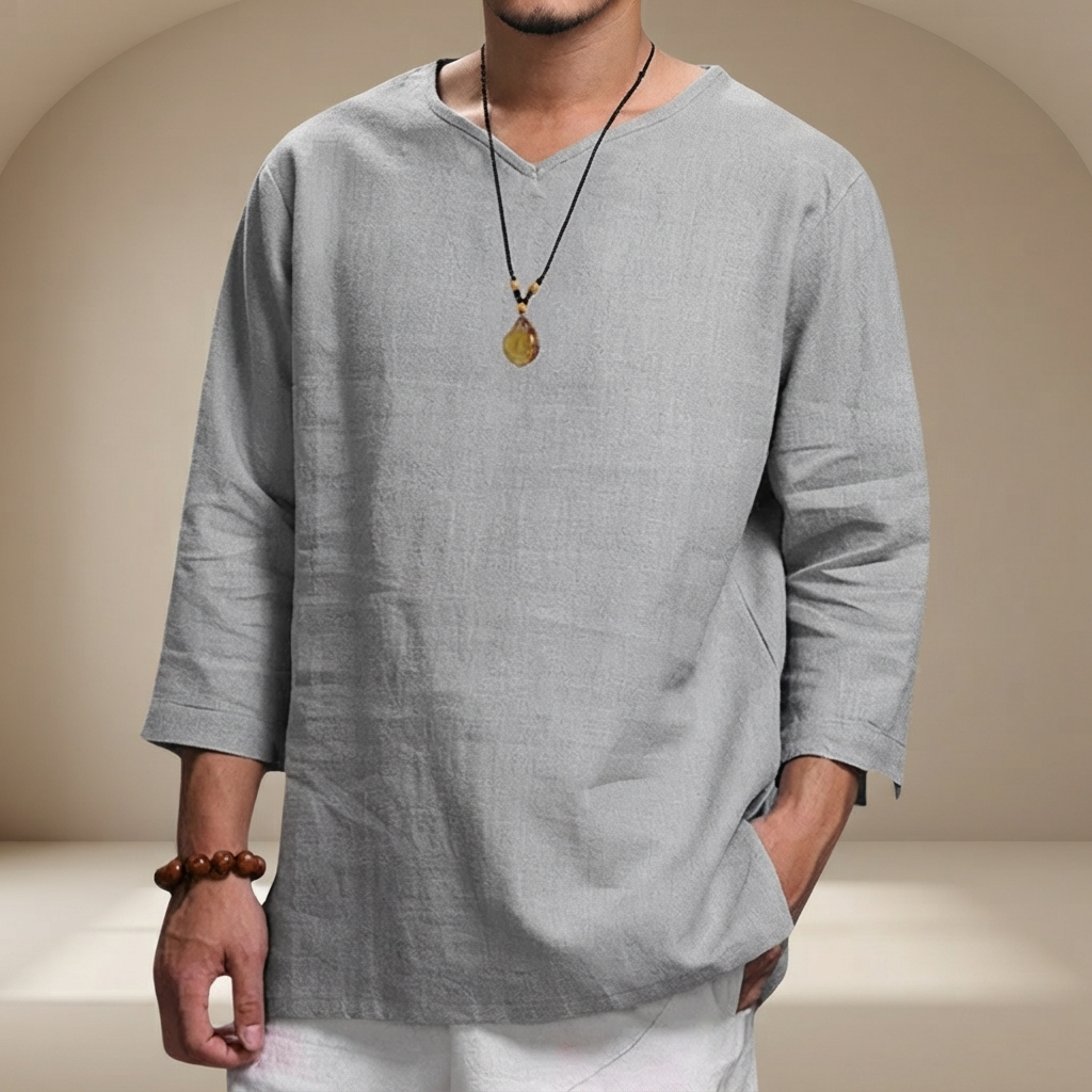Edwin - Relaxed V-Neck Casual Shirt