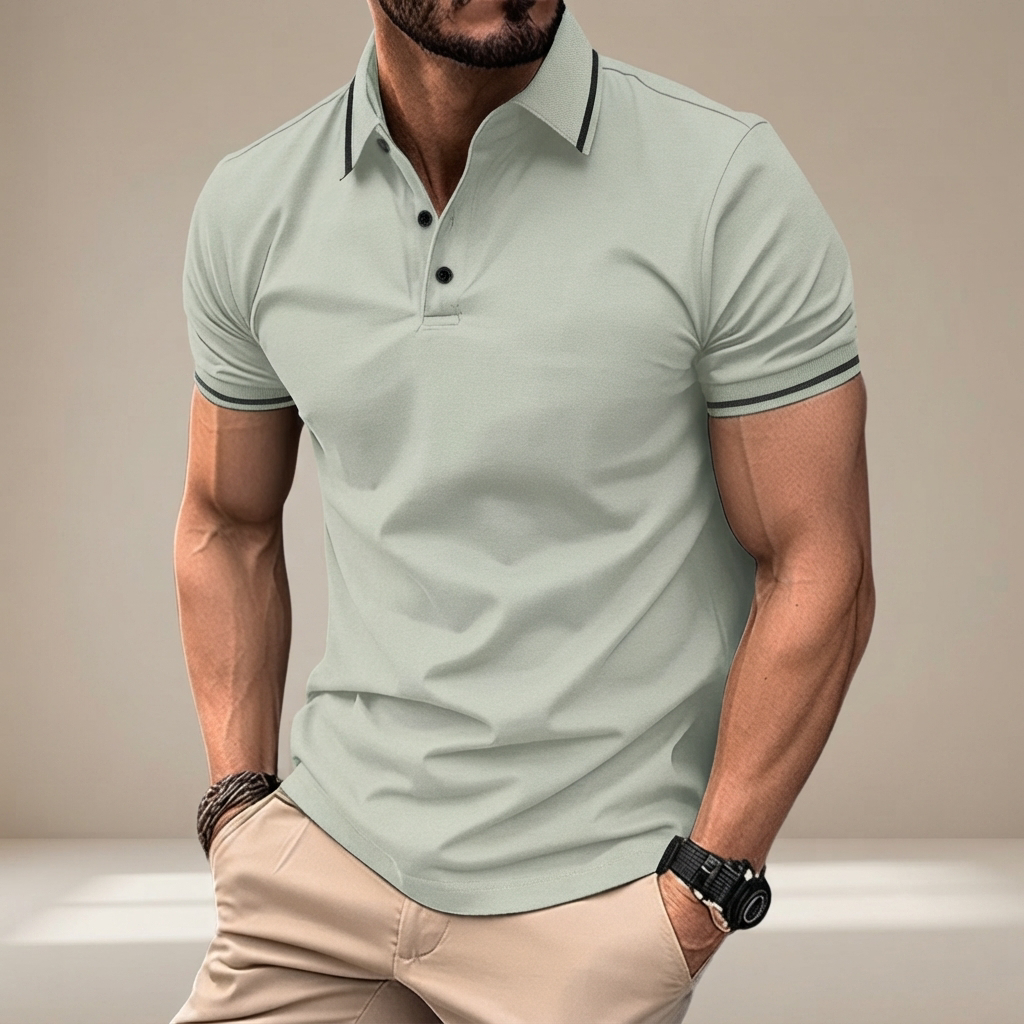 Elvan - Casual Half-Button Polo Shirt