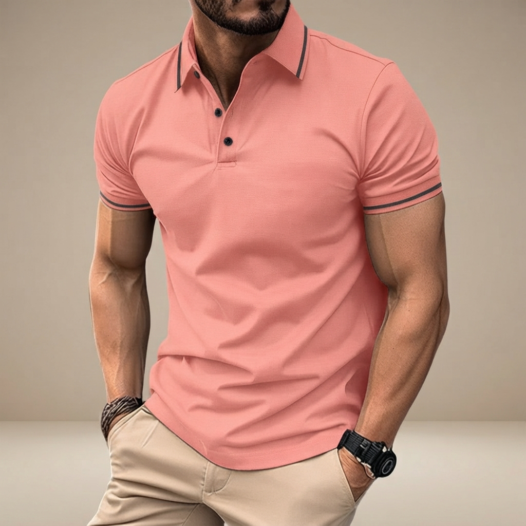 Elvan - Casual Half-Button Polo Shirt