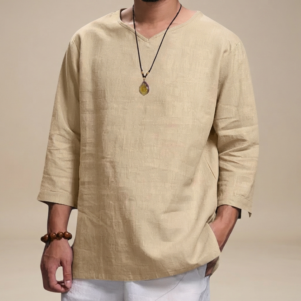 Edwin - Relaxed V-Neck Casual Shirt