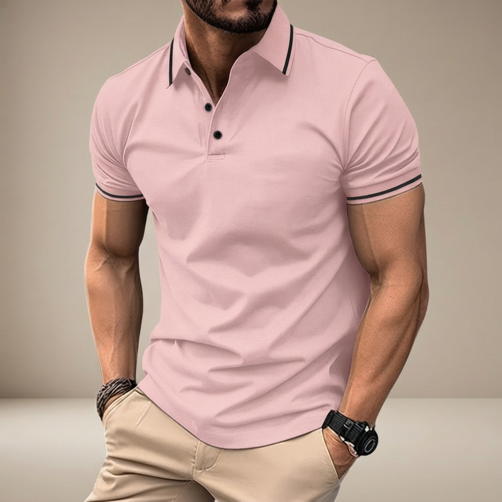 Elvan - Casual Half-Button Polo Shirt