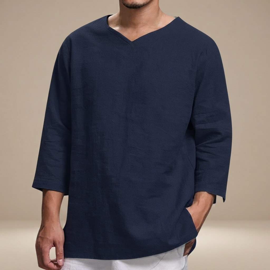 Edwin - Relaxed V-Neck Casual Shirt