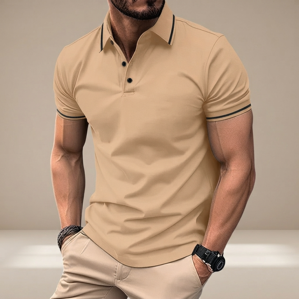 Elvan - Casual Half-Button Polo Shirt