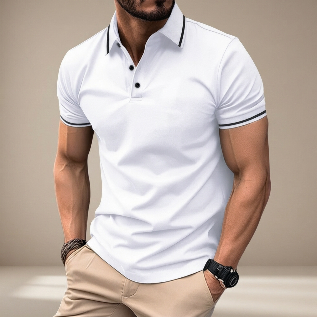 Elvan - Casual Half-Button Polo Shirt