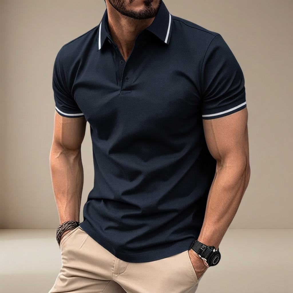 Elvan - Casual Half-Button Polo Shirt