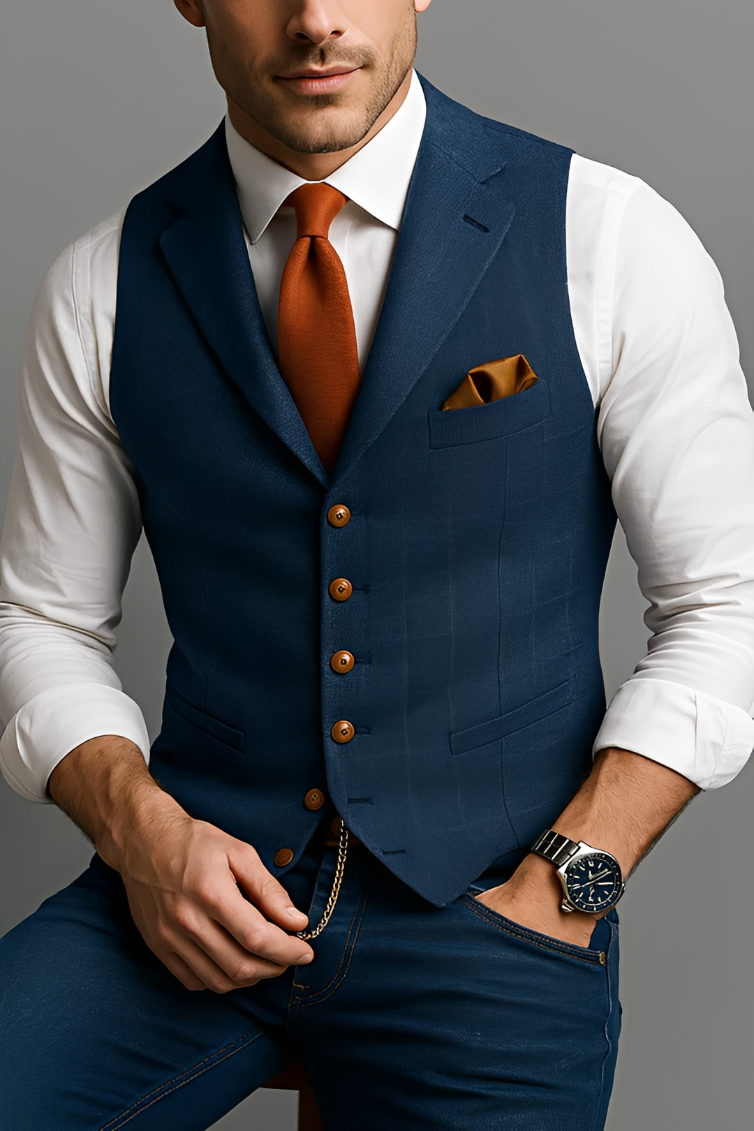 Jyreese - Tweed Button Down Vest
