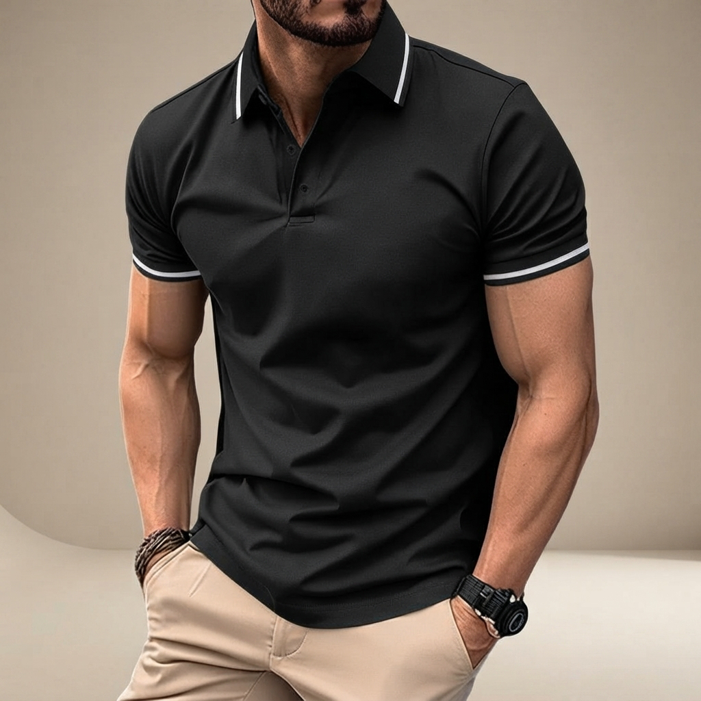 Elvan - Casual Half-Button Polo Shirt