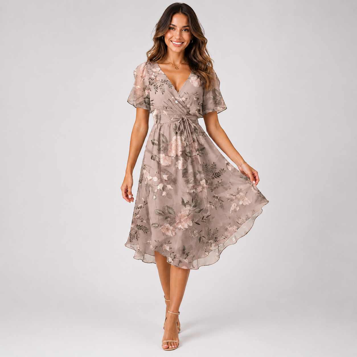 Elsinya - Chic and Flowing Midi Dress