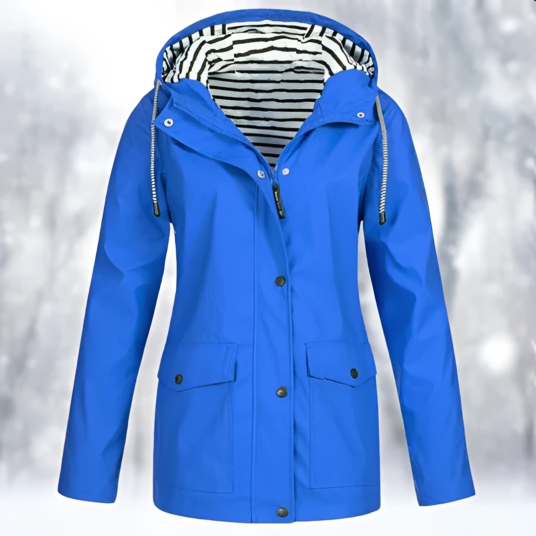 Margaret - Hooded Button Front Raincoat