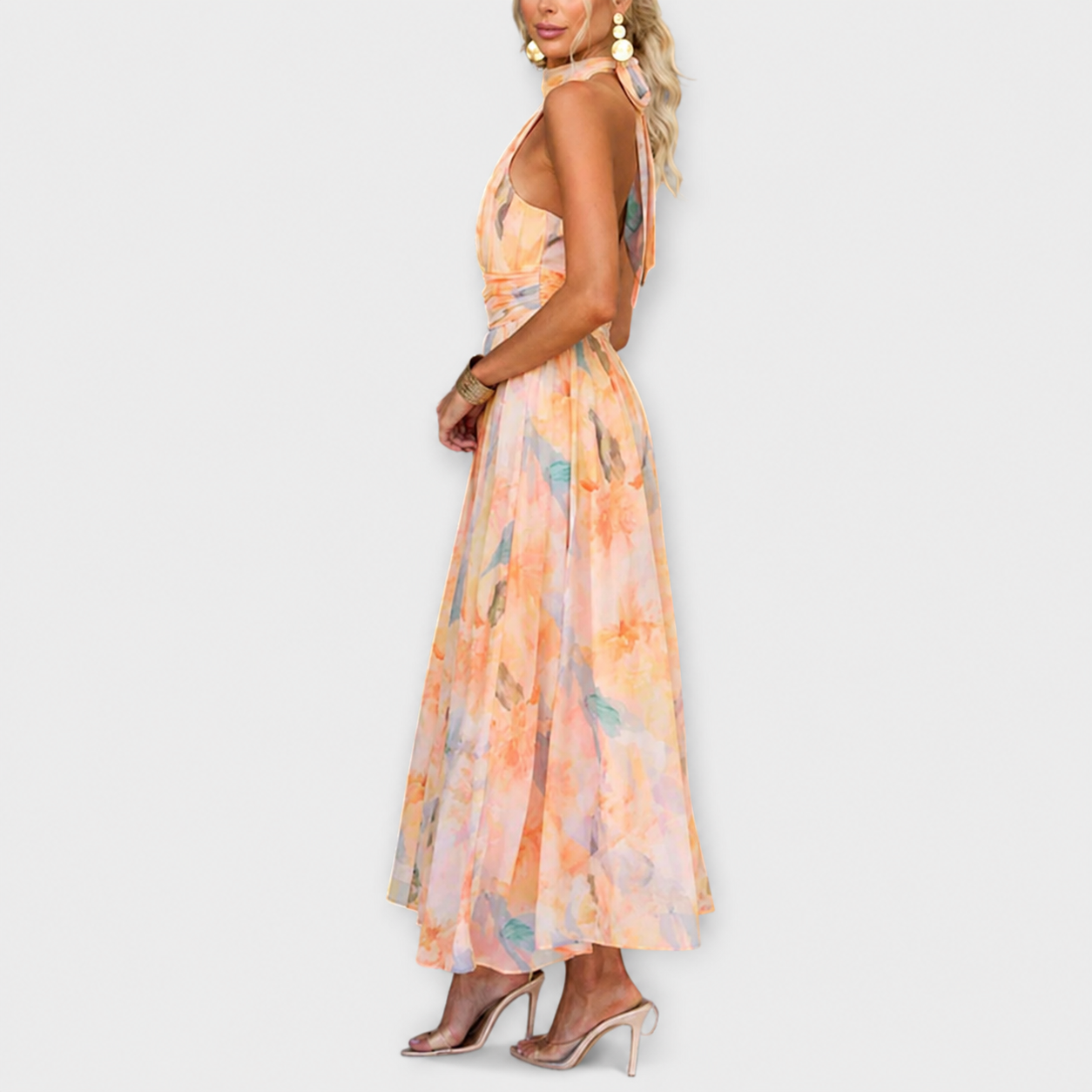 Elettra - Stylish and Flowing Backless Dress
