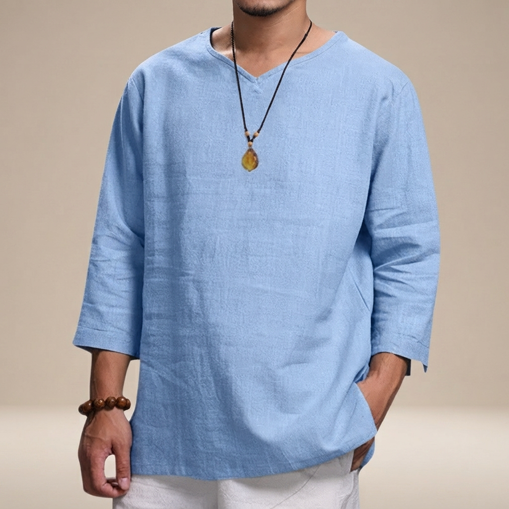 Edwin - Relaxed V-Neck Casual Shirt