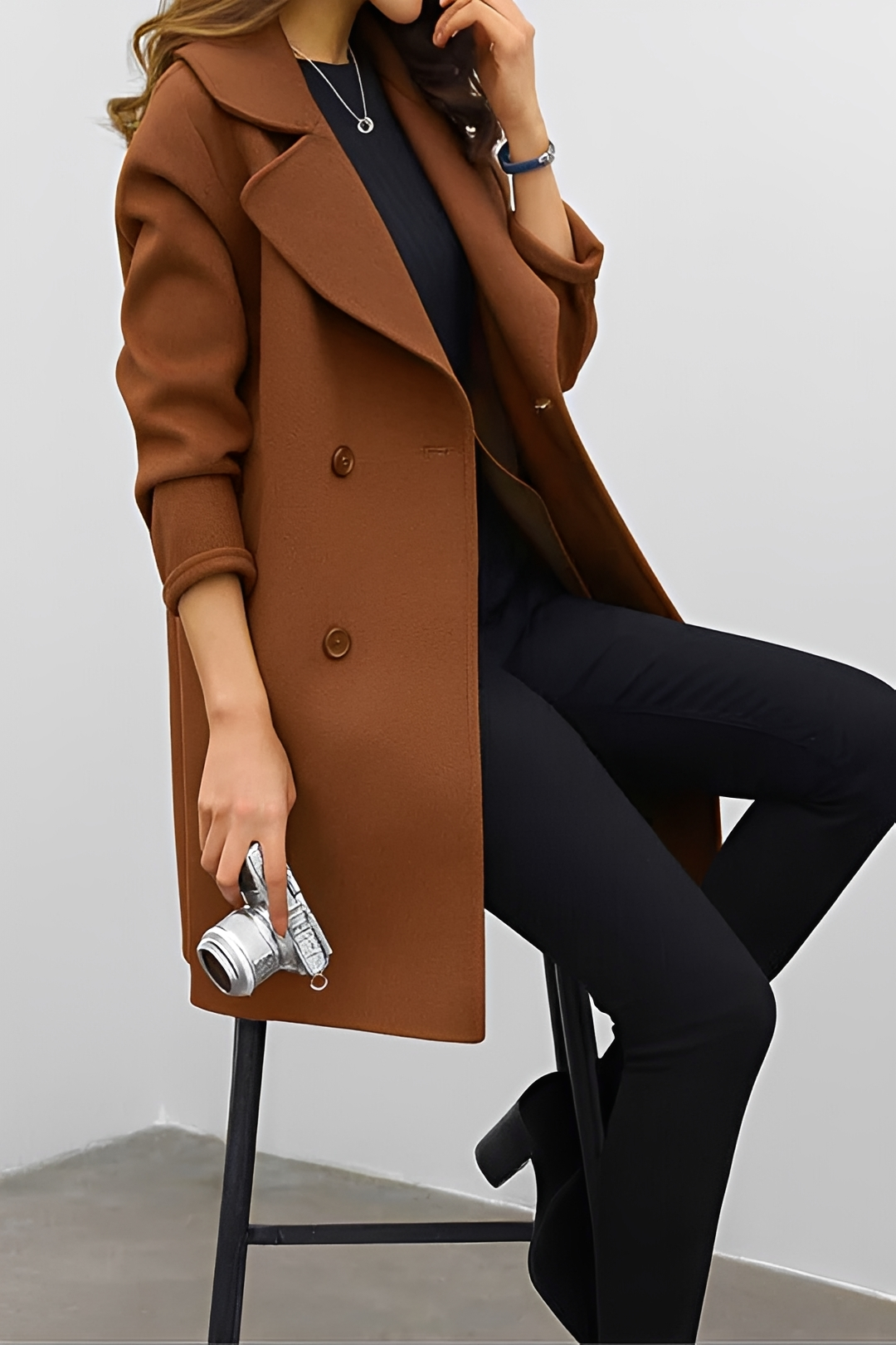 Saida -  Elegant Mid-Length Coat