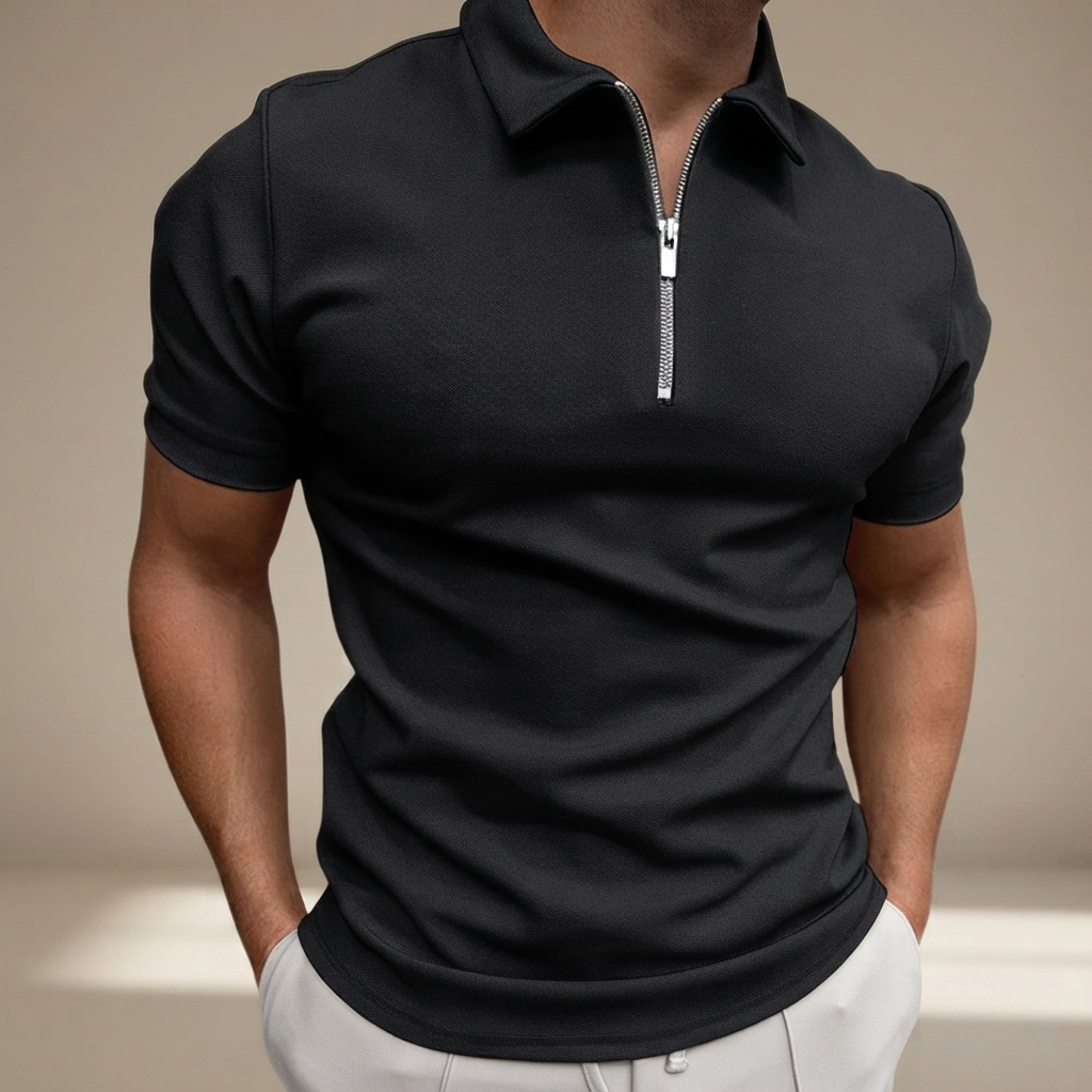 Kesean - Relaxed Half-Zip Polo Shirt