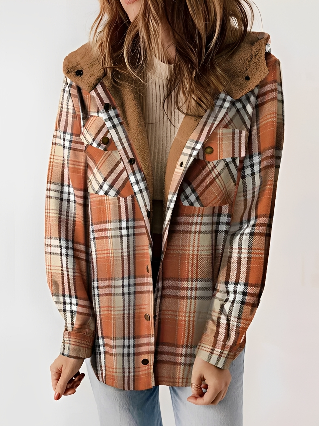 Rachael - Hooded Plaid Jacket