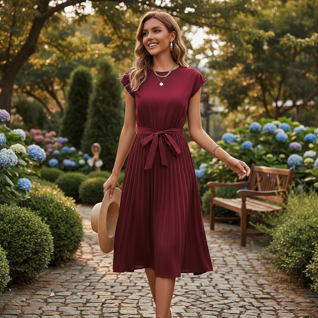 Jelica - Refined Pleated Midi Dress