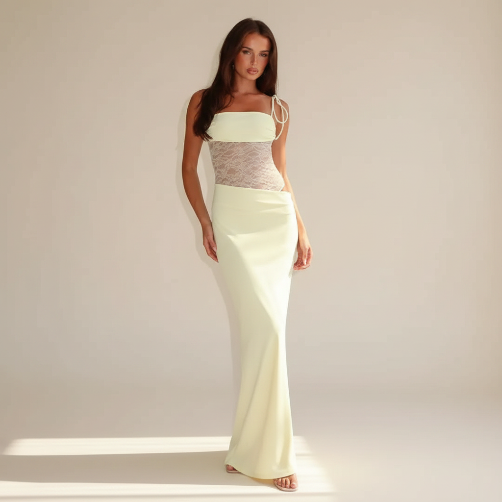 Darlaine - Elegant Maxi Dress with Lace Straps