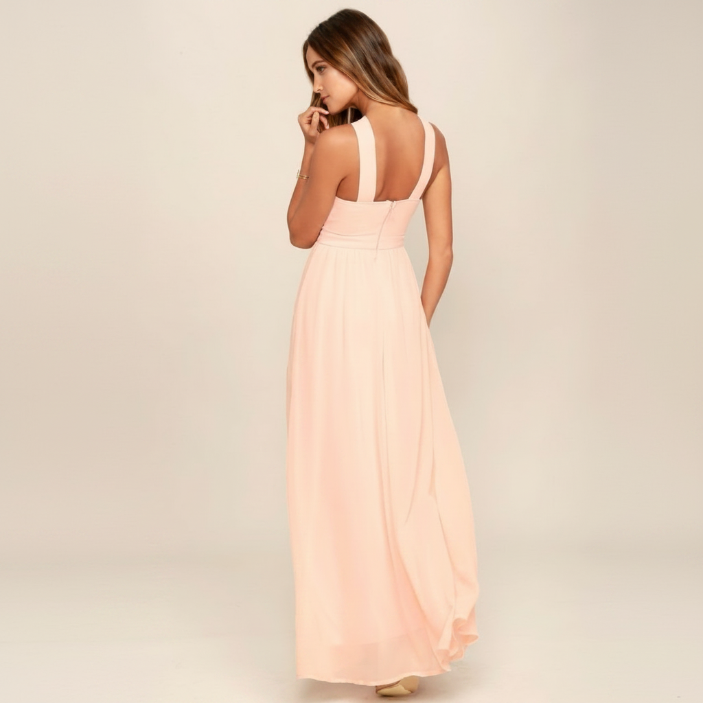 Suzanne - Fashionable Cross-Neck Maxi Dress