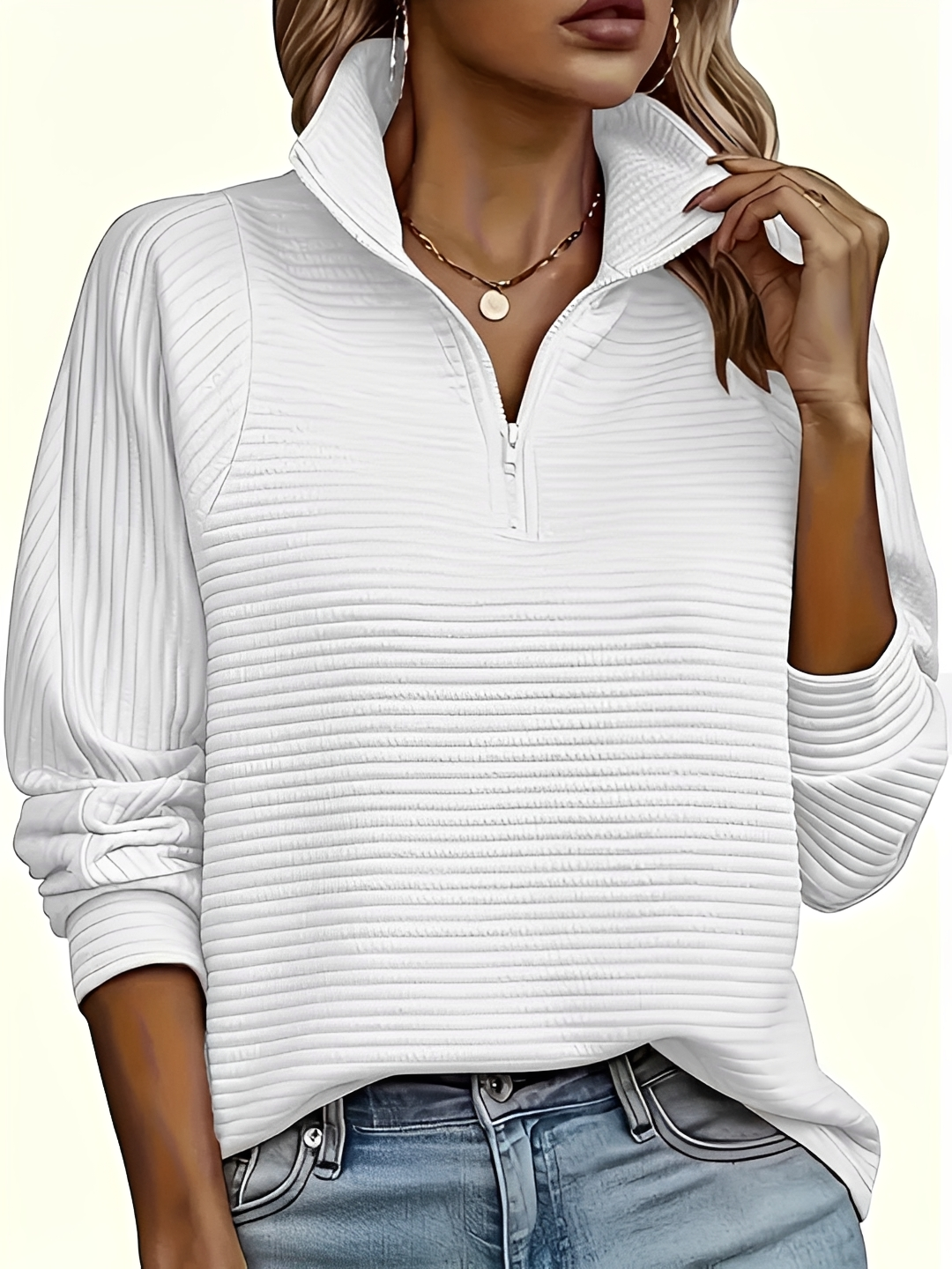 Natara - Cozy Half Zip Sweater