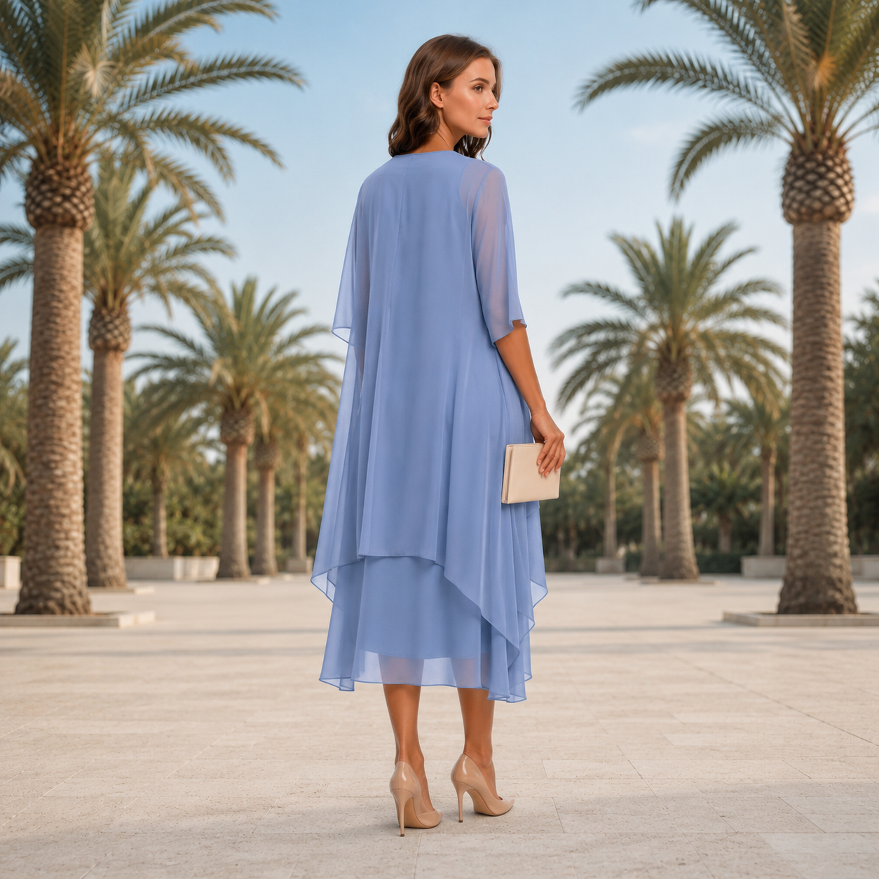 Krystal - Stylish Two-Piece Midi Dress
