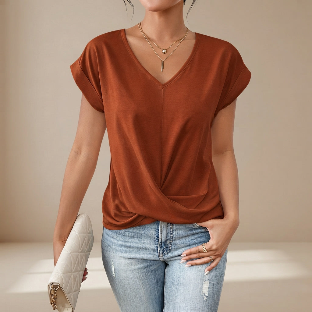 Glenys - Lightweight V-neck T-Shirt