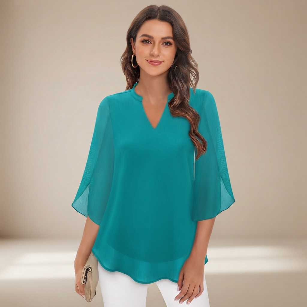 Arsine - Stylish Loose-Fit V-Neck Blouse