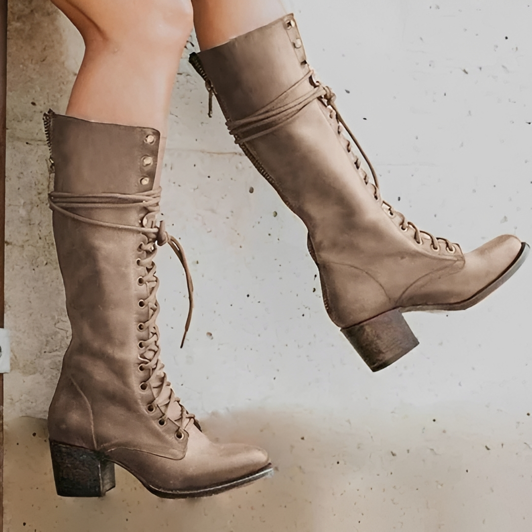 Sytira - Elegant Lace-Up Boots