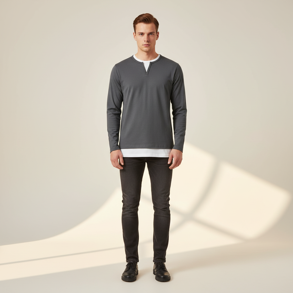 Daryl - Stylish V-Neck Long Sleeve Shirt