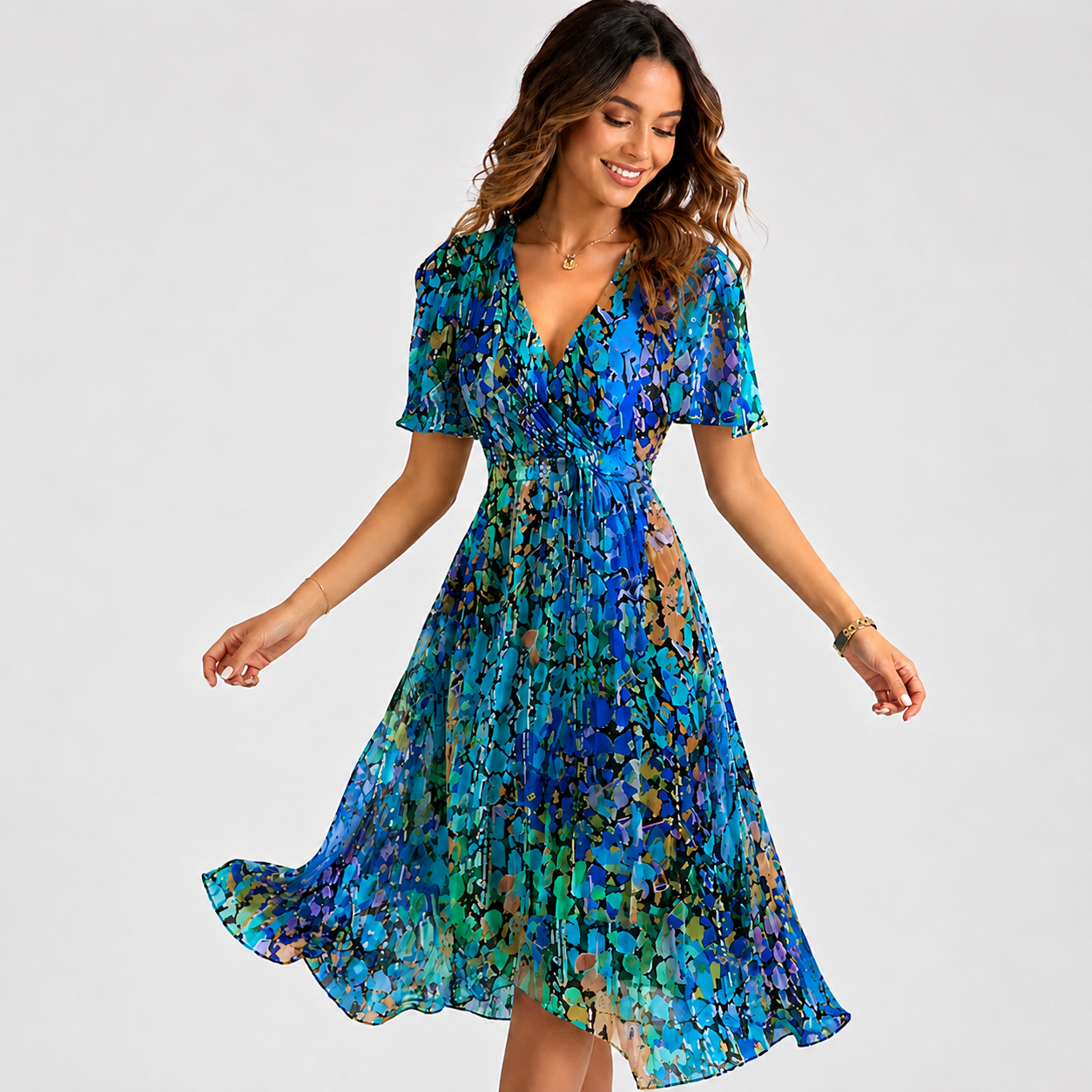 Elsinya - Chic and Flowing Midi Dress