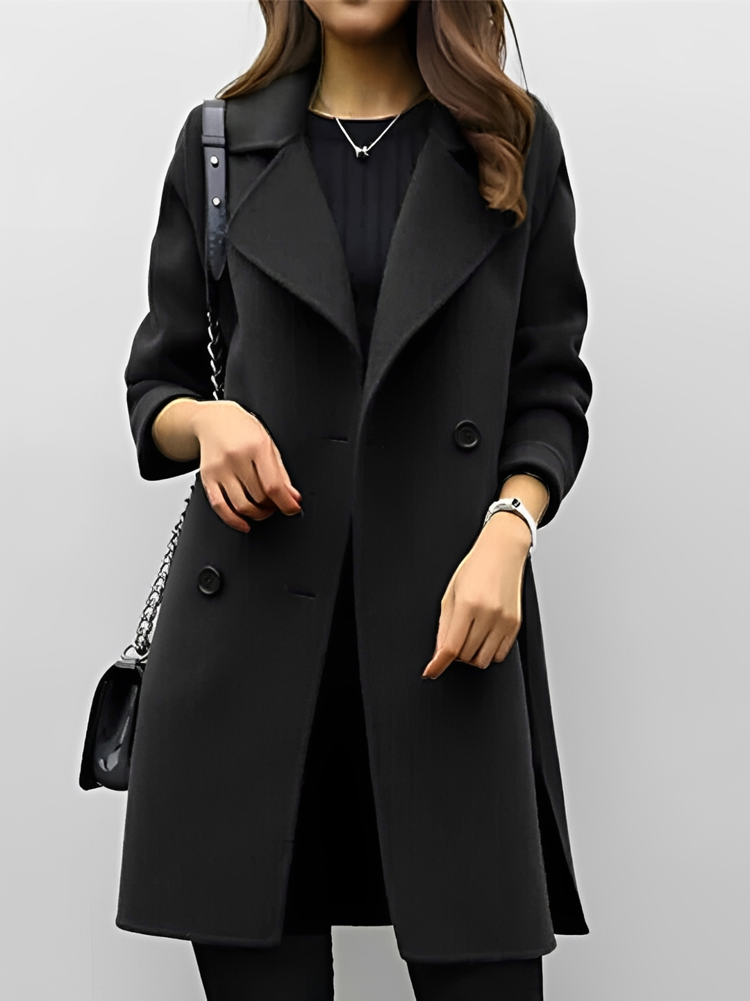 Saida -  Elegant Mid-Length Coat