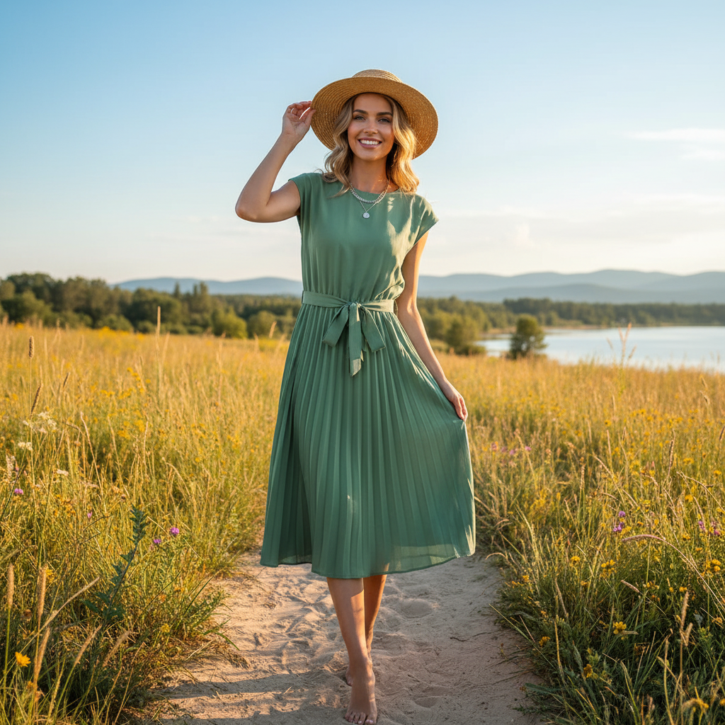 Jelica - Refined Pleated Midi Dress